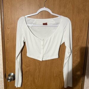 ALIX NYC White Button-Up Crop Top